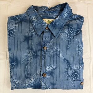 Tropical Blue Floral Men's Shirt